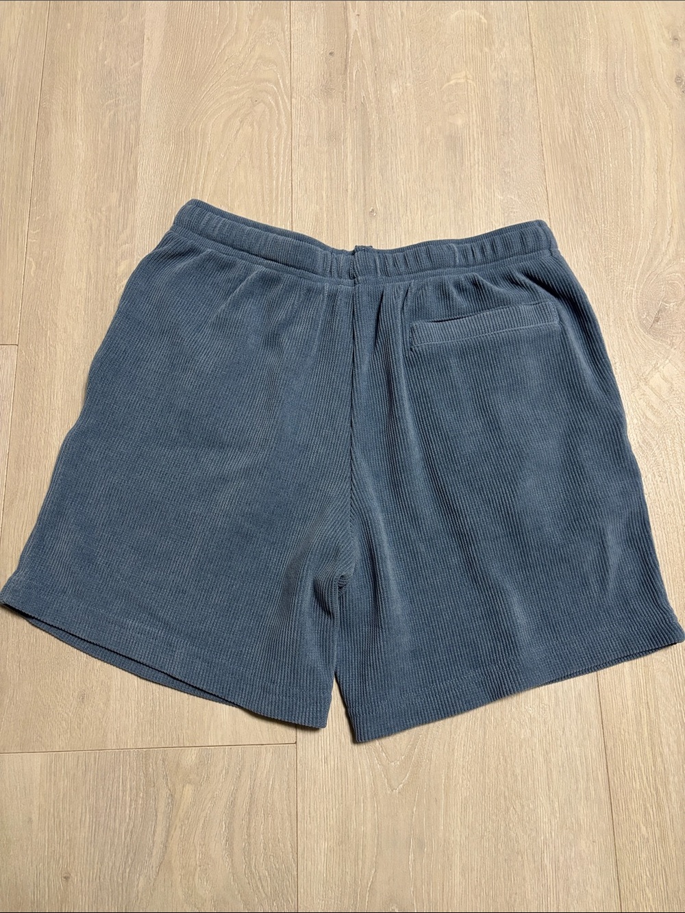 🔥BUNDLESALE Men's S Negative Space Blue Ribbed Drawstring Shorts NWOT - Picture 4 of 6